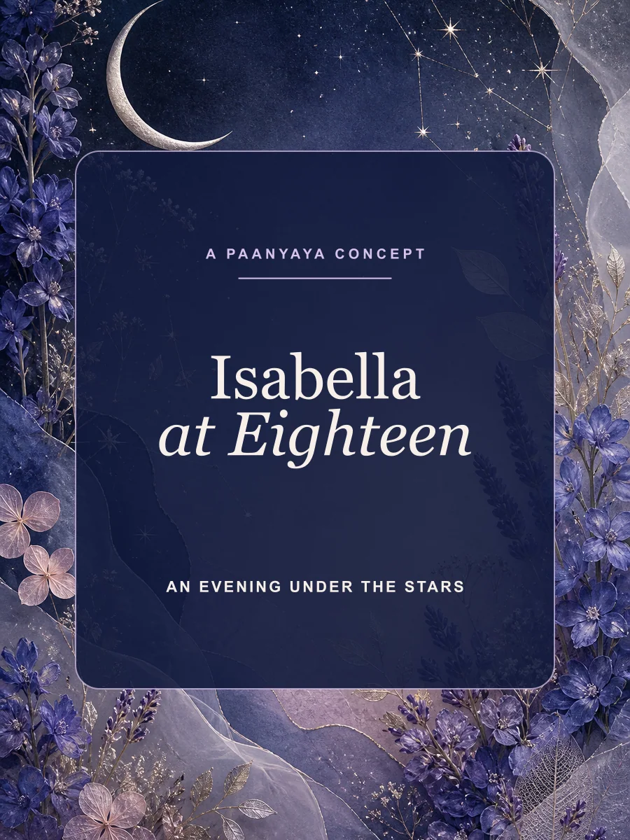 Mobile preview of the Celestial Debut invitation concept