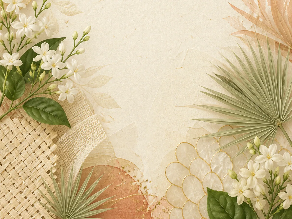 Sampaguita and woven-paper details from a modern Filipino invitation concept