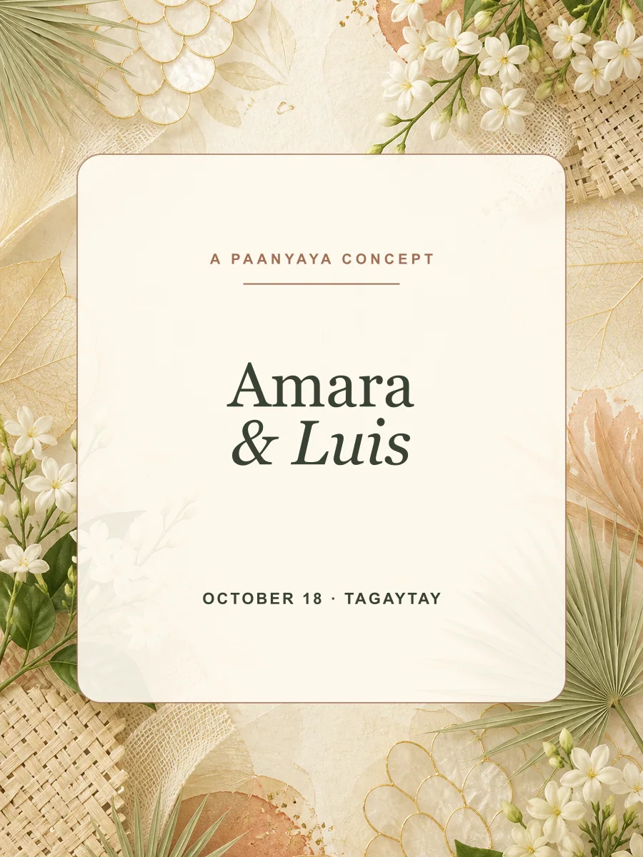Mobile preview of a modern Filipino wedding invitation
